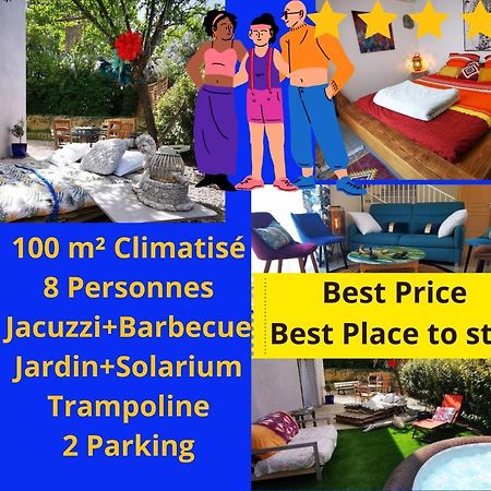 Cool Mediterranean Life 8 People Jacuzzi Barbecue Gametrampoline 2 Parking Villa Béziers Dış mekan fotoğraf